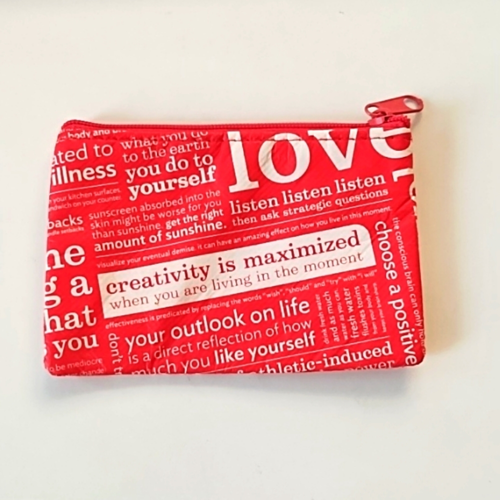 Lululemon Red Manifesto Coin Purse ID Card Mini Pouch Wallet